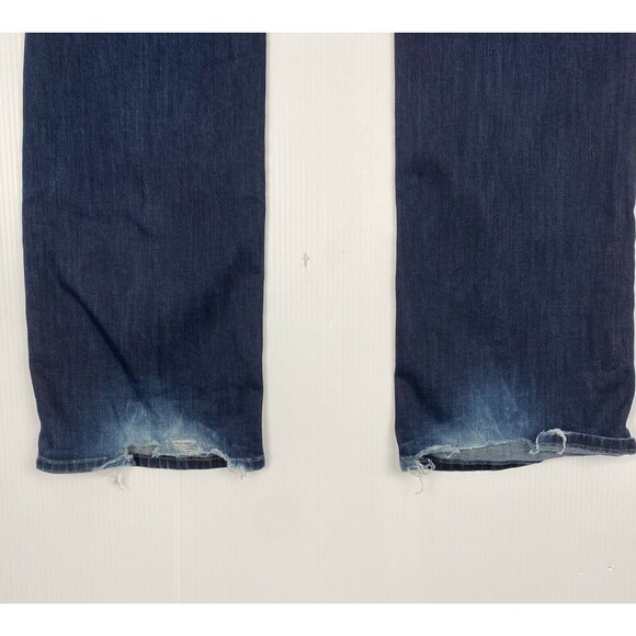 7 For All Mankind Men's Blue Jeans Size 36 Blue Breett Stretch Distressed Bottom - Picture 8 of 12